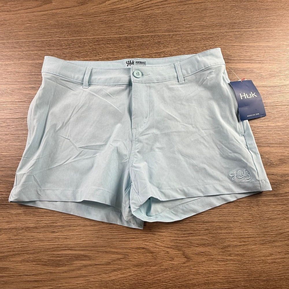 Huk Women's Drifter Shorts Light Blue Size 8 NEW Outdoor Performance Summer